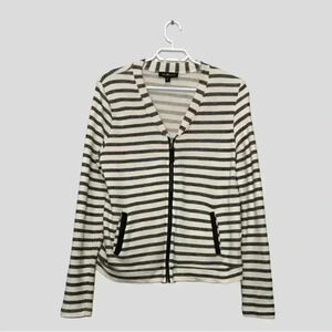 Anna Scott Orca lightweight  summer cardigan w vegan leather zipper, cottagecore